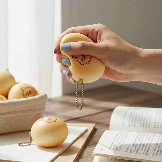 Kawaii Bear Bread Squishy Keychain | Soft Fidget Bag Charm