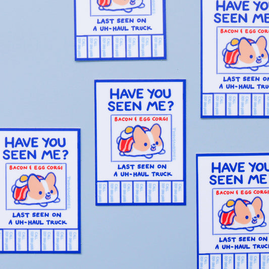 Vinyl Sticker Lost Bacon and Egg Corgi