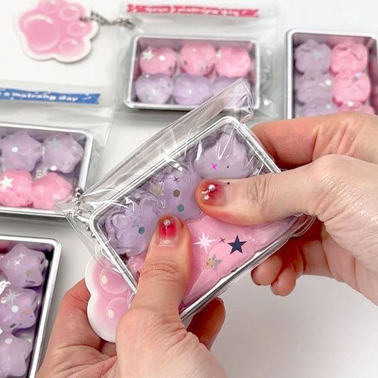 Sparkly Pastel Squishy Jelly Keyring | Cute Fidget Bag Charm