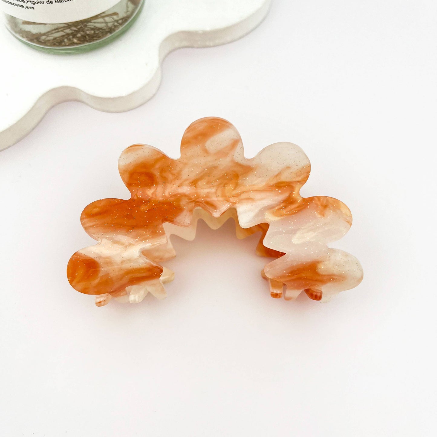 Elegant Wave Flower Acetate Hair Claw Clip