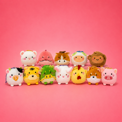 12 Zodiac Friends Plush Keychain | Cute Chinese Zodiac Plush Bag Charm