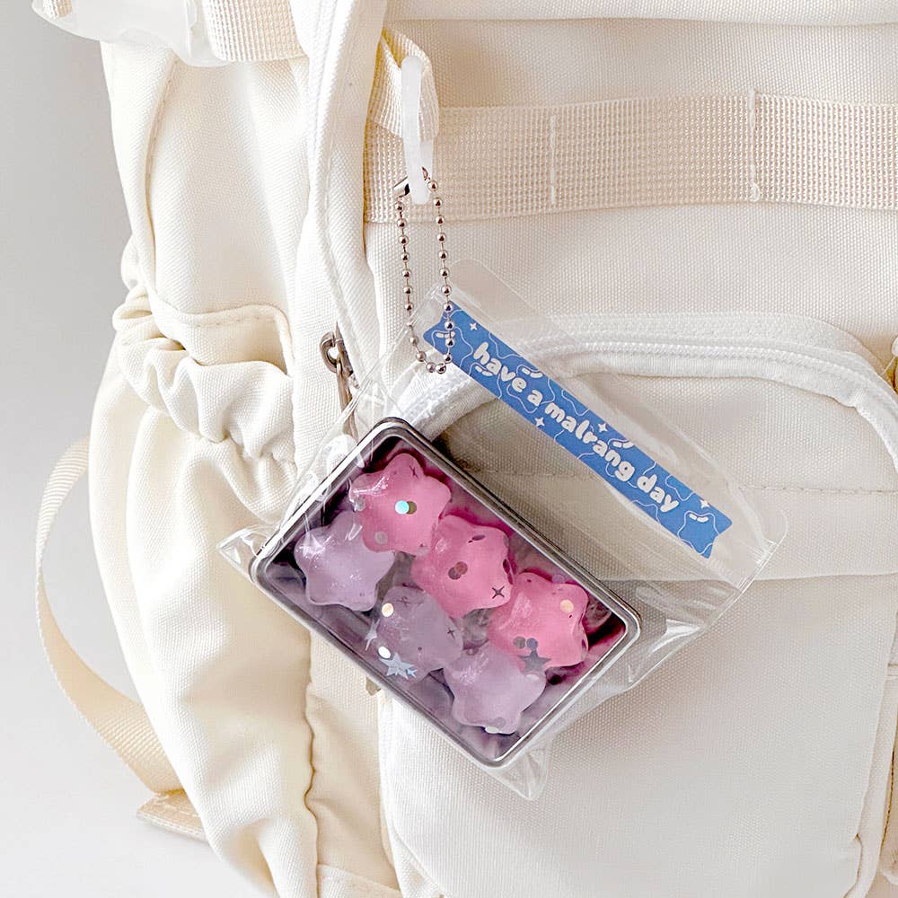 Sparkly Pastel Squishy Jelly Keyring | Cute Fidget Bag Charm