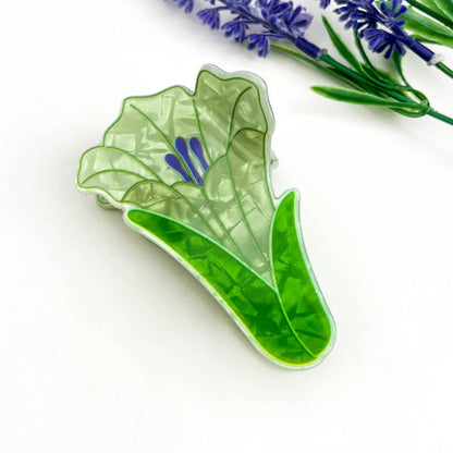 Sweet Floral Acrylic Printed Plant Hair Claw Clip