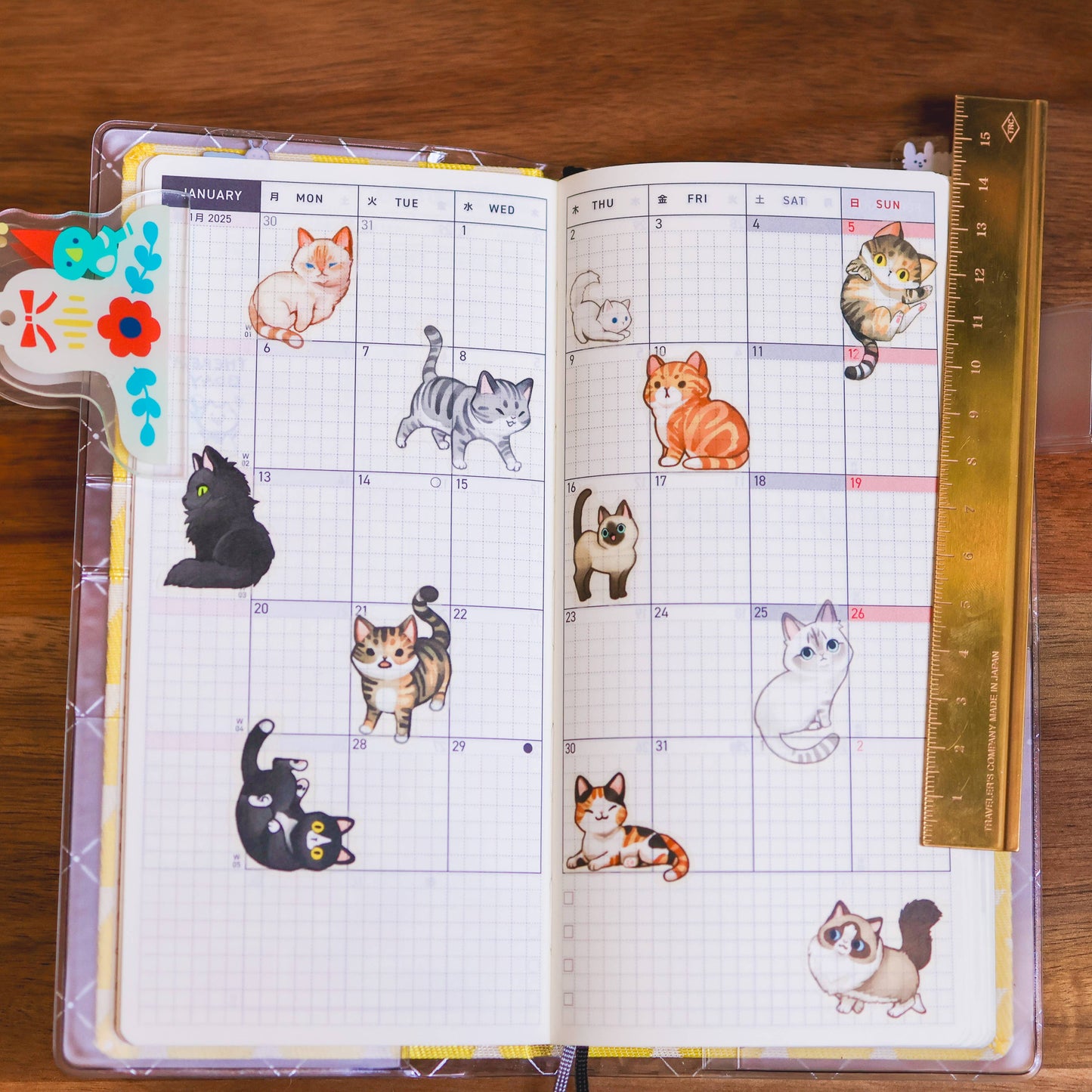 Neighborhood Cats Washi Sticker Sheet | Cute Cat Planner Stickers