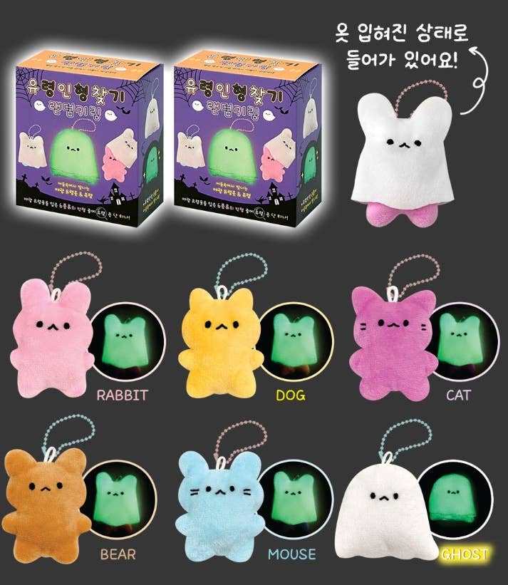 Glow in the Dark Ghost Plush Keychain Blind Box | Mystery Plush Charm