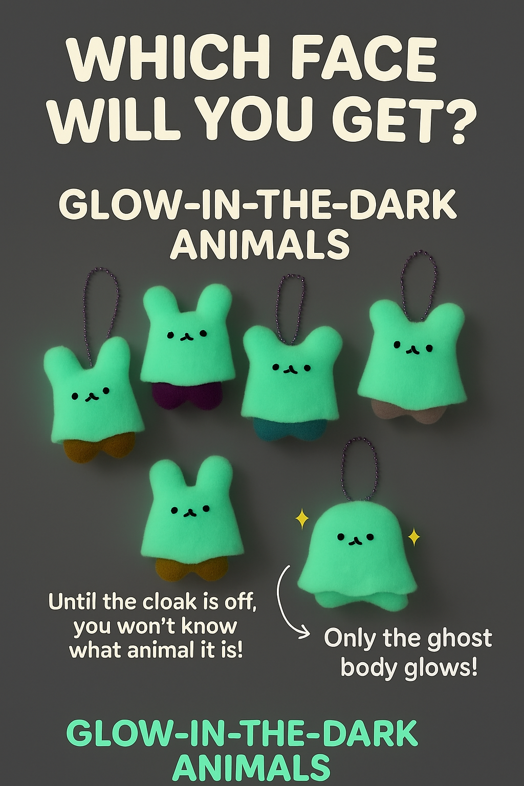 Glow in the Dark Ghost Plush Keychain Blind Box | Mystery Plush Charm