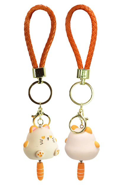 Chubby Kitty Cat Matte Key Rings