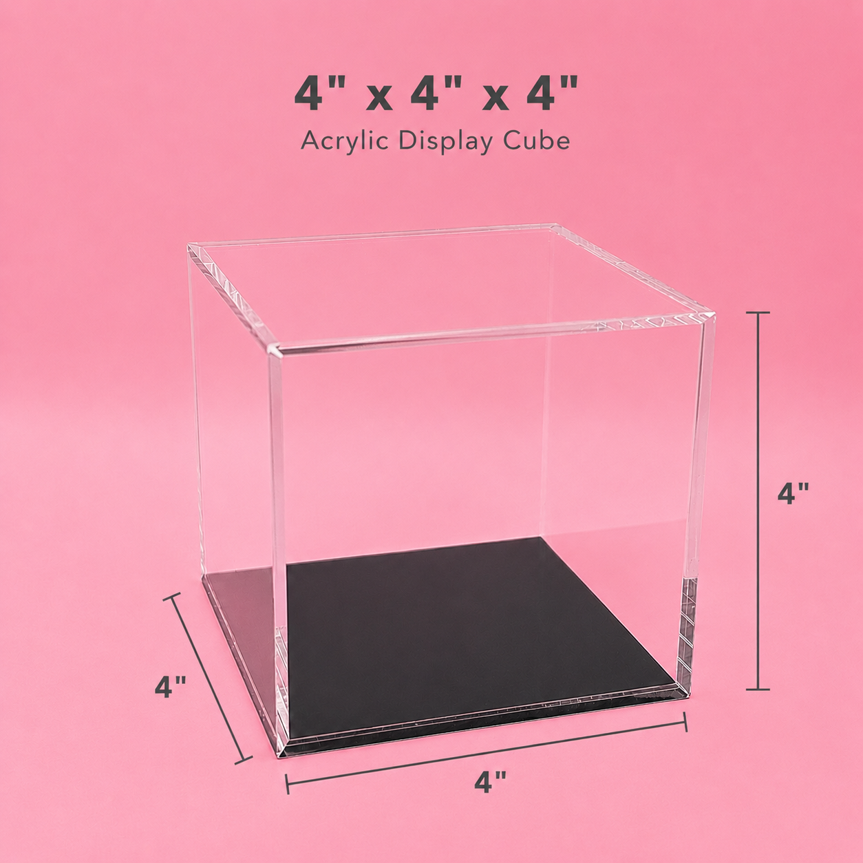 Clear Acrylic Display Case for Collectibles | Dustproof Display Box with Removable Lid | Available in 3" & 4"