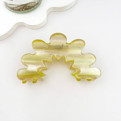 Elegant Wave Flower Acetate Hair Claw Clip