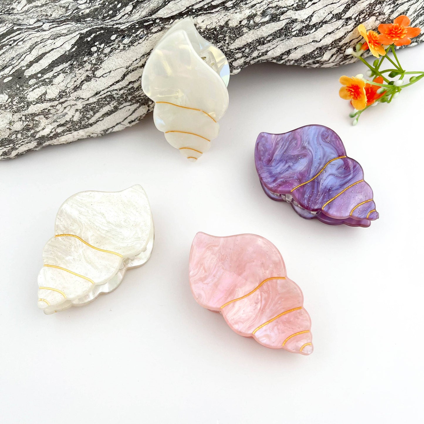 Fantasy Seashell Hair Claw – Mystical PVC Ocean Clip