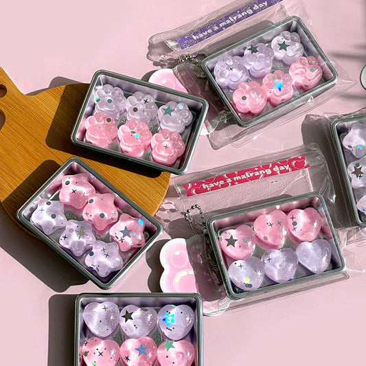 Sparkly Pastel Squishy Jelly Keyring | Cute Fidget Bag Charm