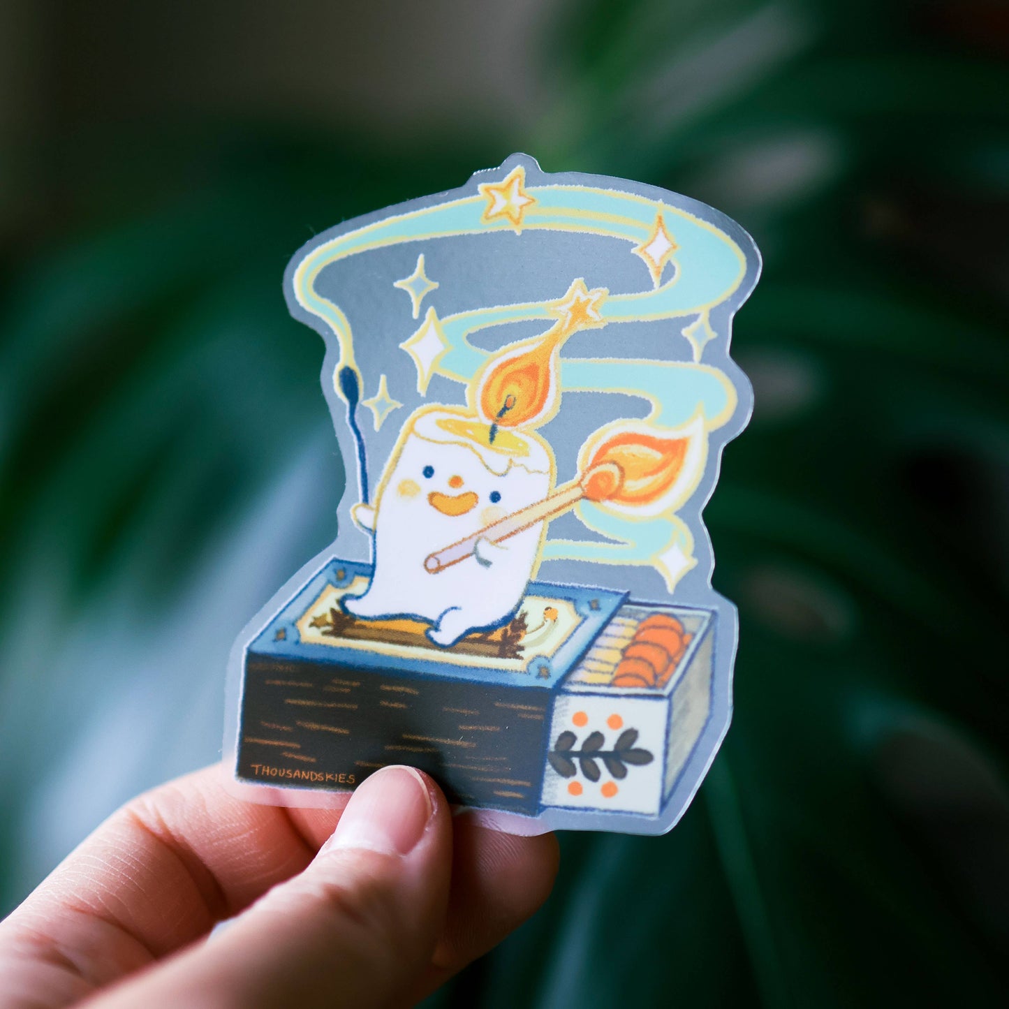 Transparent Marshmallow Candle Vinyl Sticker | Waterproof Clear Decal