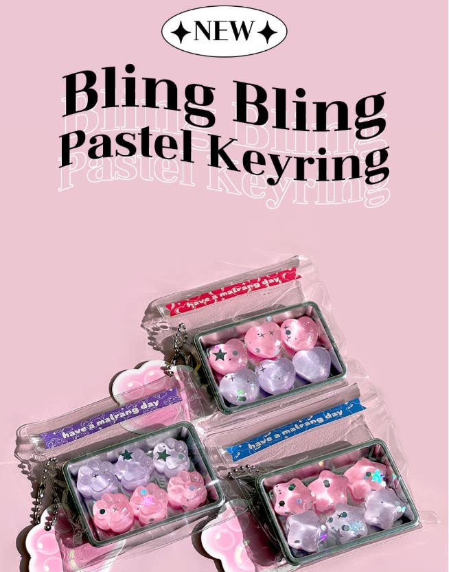 Sparkly Pastel Squishy Jelly Keyring | Cute Fidget Bag Charm