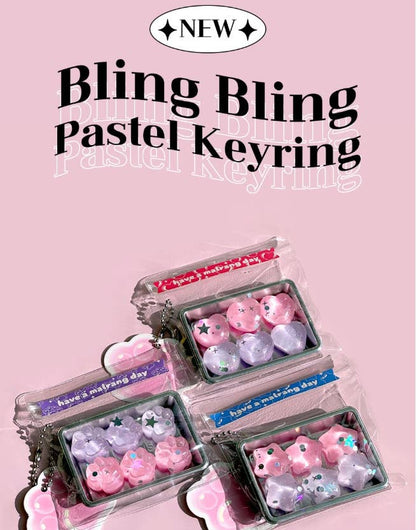 Sparkly Pastel Squishy Jelly Keyring | Cute Fidget Bag Charm