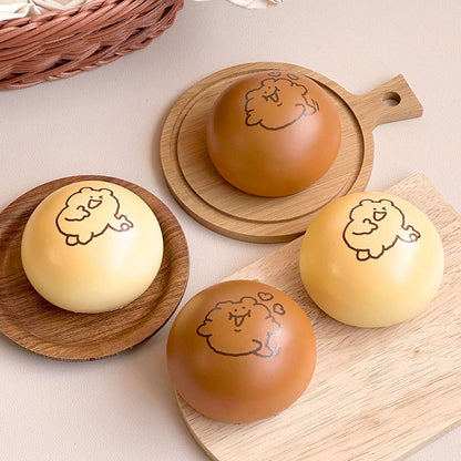 Kawaii Bear Bread Squishy Keychain | Soft Fidget Bag Charm