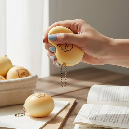 Kawaii Bear Bread Squishy Keychain | Soft Fidget Bag Charm