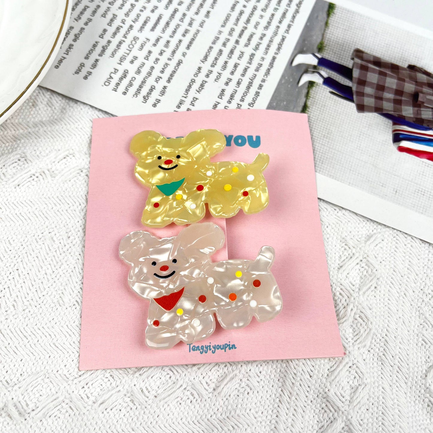Cute cartoon puppy spring hair accessories