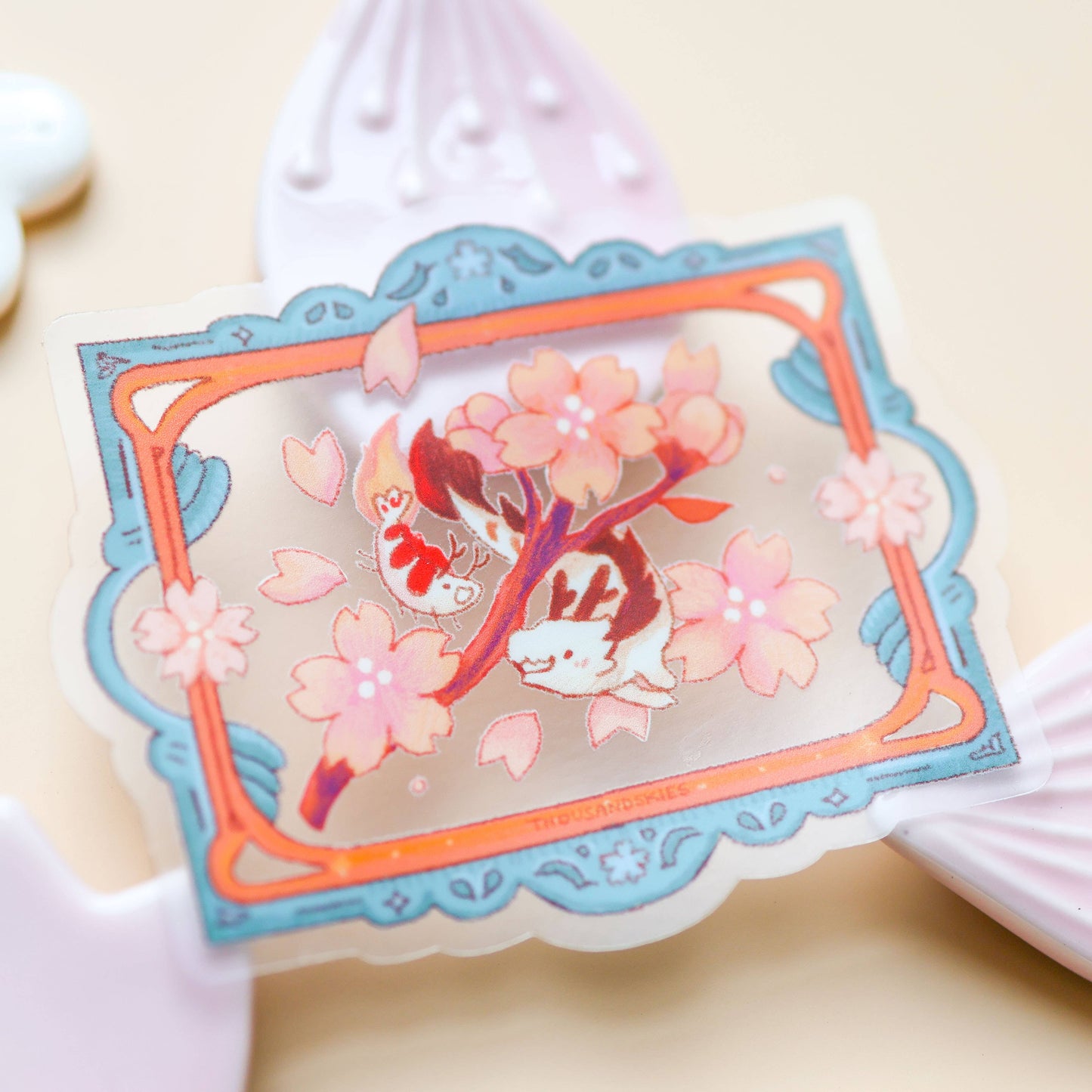 Transparent Friendship Blooms Vinyl Sticker | Waterproof Floral Decal