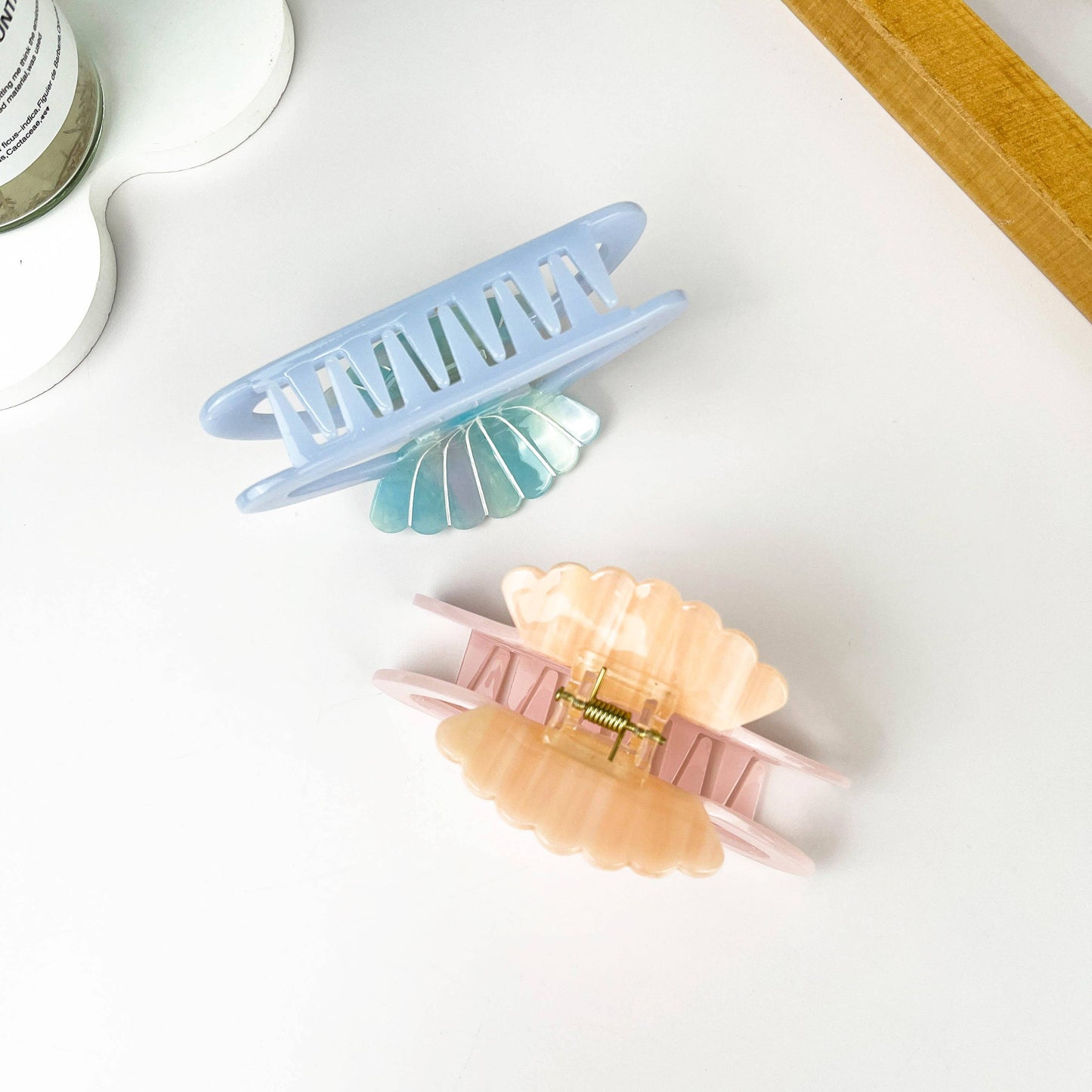 Shell acetate hollow semicircular hair claw clip