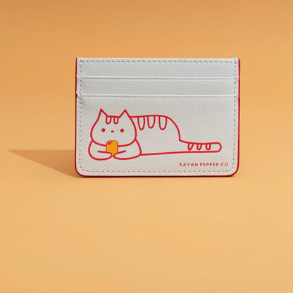Doom Scrolling Cat - Saffiano Leather Card Holder