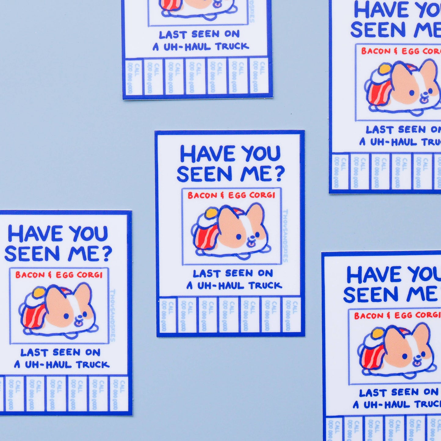 Vinyl Sticker Lost Bacon and Egg Corgi