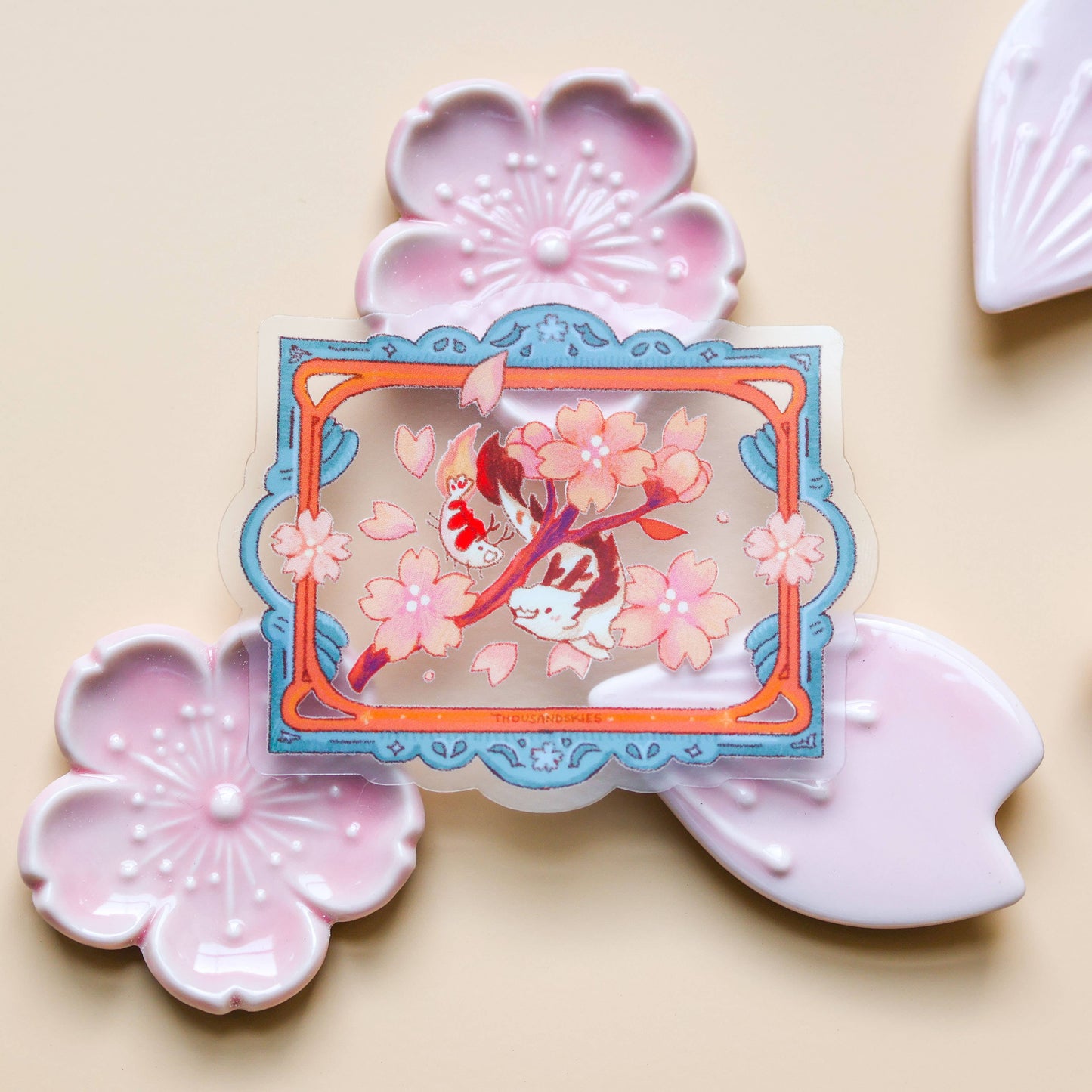 Transparent Friendship Blooms Vinyl Sticker | Waterproof Floral Decal