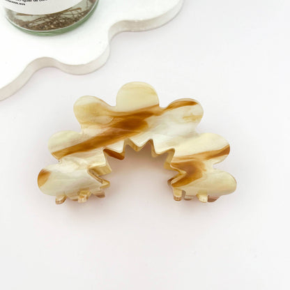 Elegant Wave Flower Acetate Hair Claw Clip