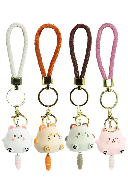 Chubby Kitty Cat Matte Key Rings