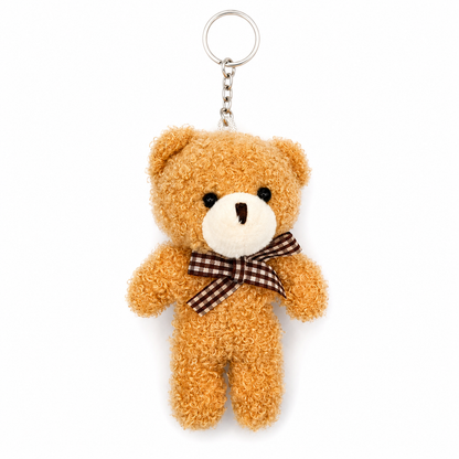 Teddy Bear Plush Keychain – Soft Fleece Bag Charm Gift
