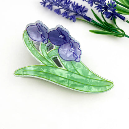 Sweet Floral Acrylic Printed Plant Hair Claw Clip