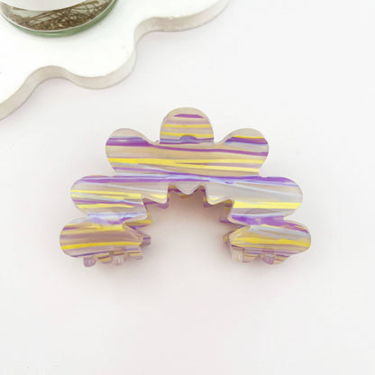 Elegant Wave Flower Acetate Hair Claw Clip