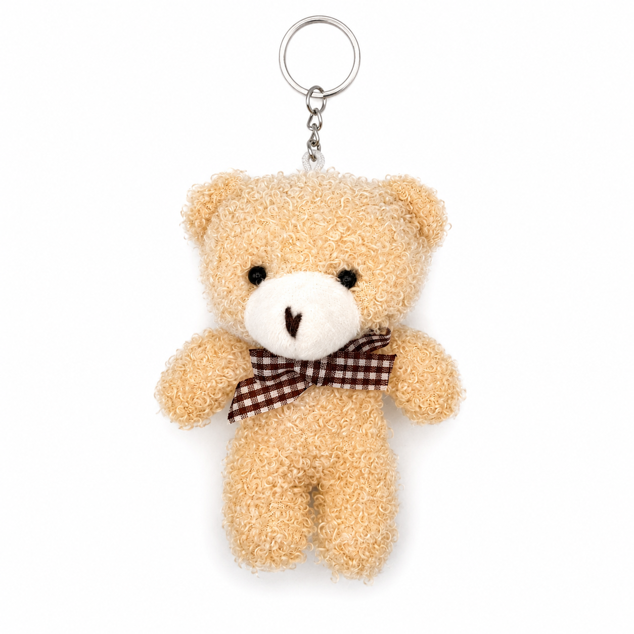 Teddy Bear Plush Keychain – Soft Fleece Bag Charm Gift