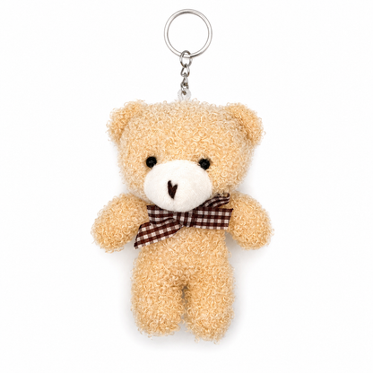Teddy Bear Plush Keychain – Soft Fleece Bag Charm Gift