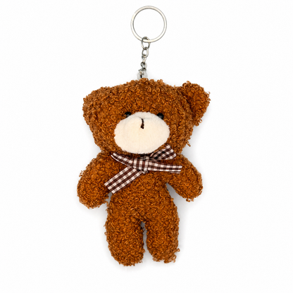 Teddy Bear Plush Keychain – Soft Fleece Bag Charm Gift