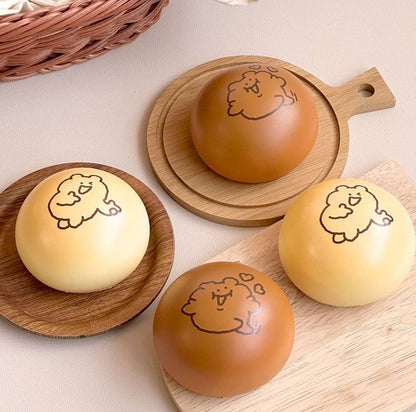 Kawaii Bear Bread Squishy Keychain | Soft Fidget Bag Charm