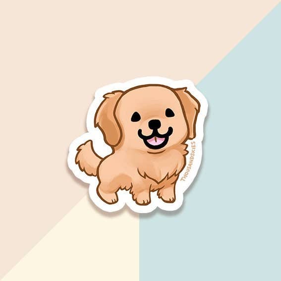 Golden Retriever Vinyl Sticker | Waterproof Cute Dog Decal