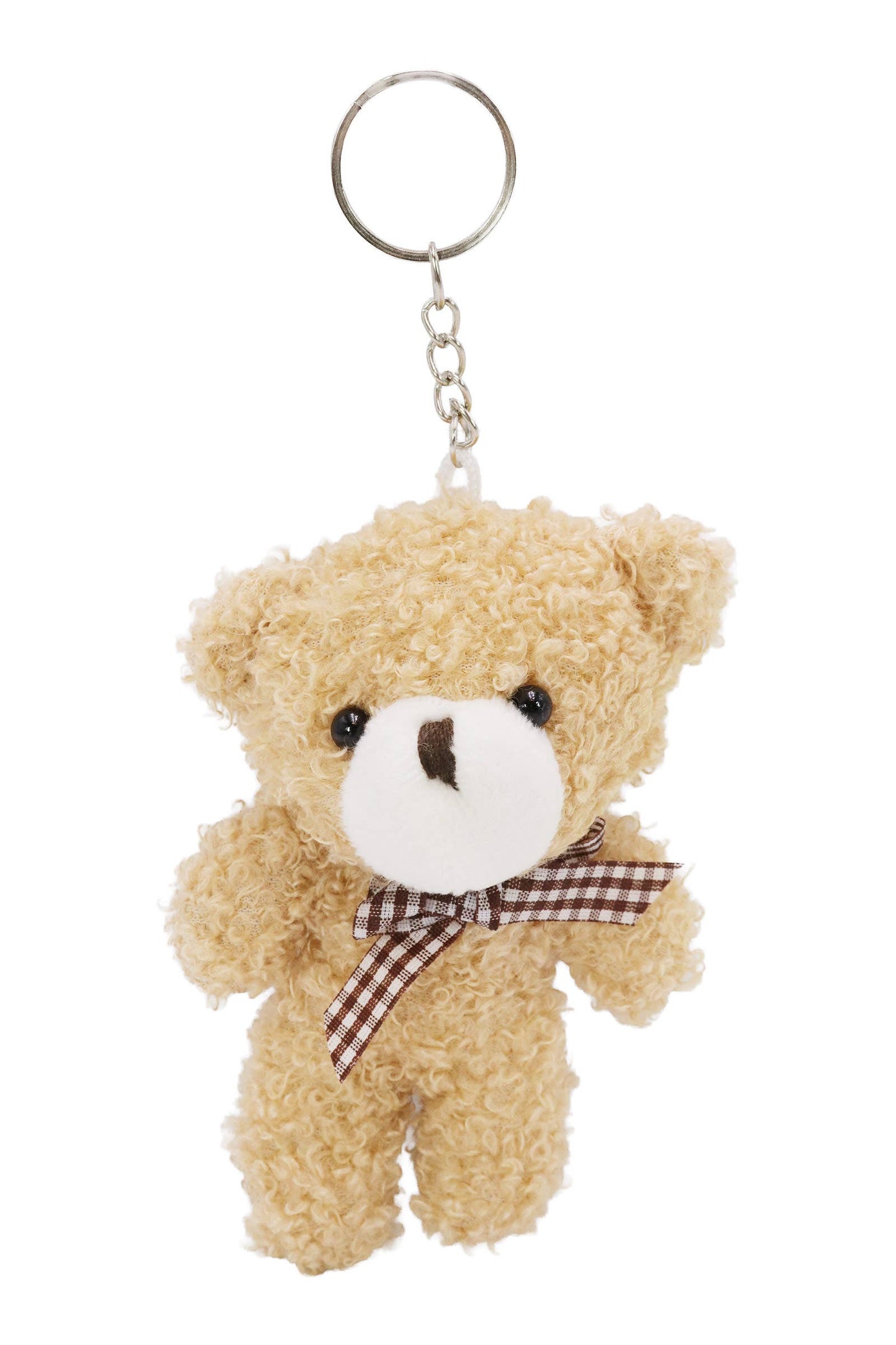 Teddy Bear Fuzzy Terry Fleece Stuffed Key Chain