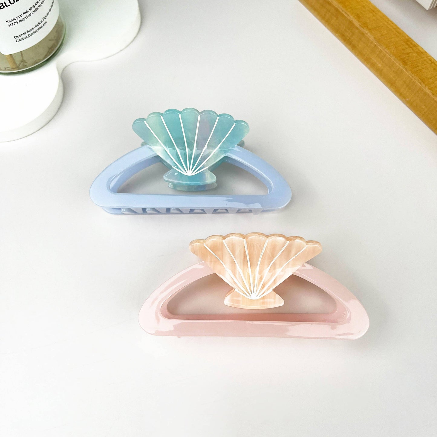 Shell acetate hollow semicircular hair claw clip