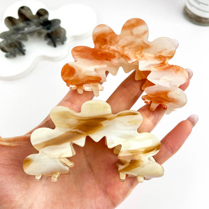 Elegant Wave Flower Acetate Hair Claw Clip