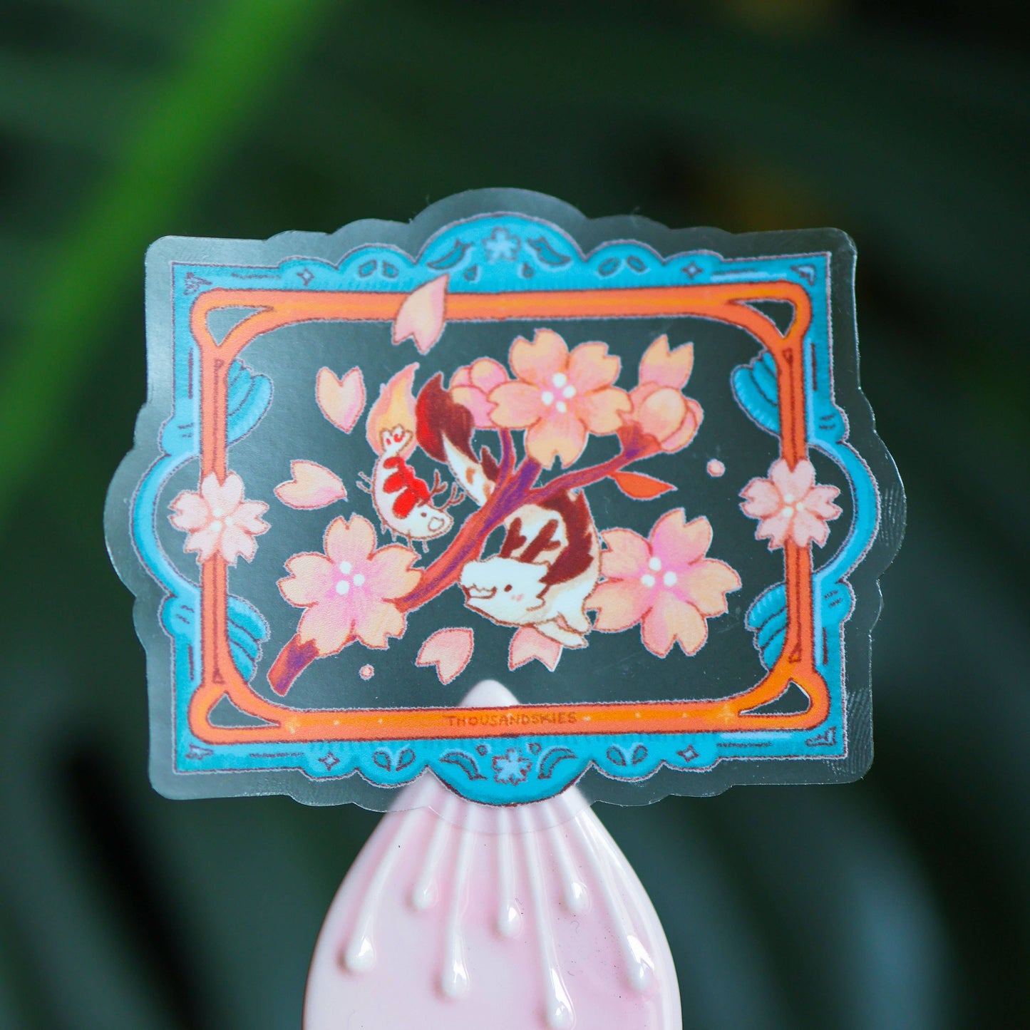Transparent Friendship Blooms Vinyl Sticker | Waterproof Floral Decal