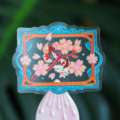 Transparent Friendship Blooms Vinyl Sticker | Waterproof Floral Decal