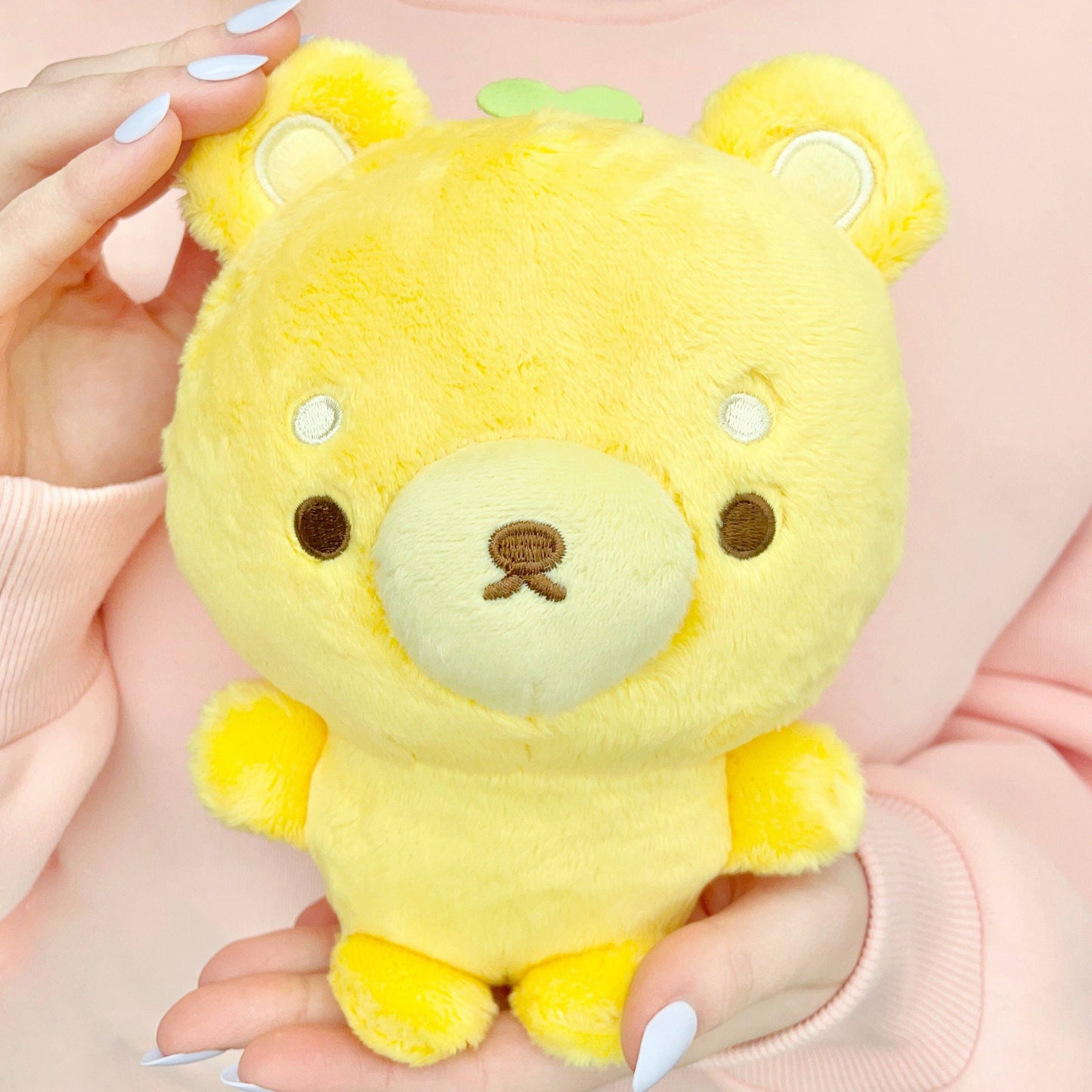 Fujibee 8” Lemon Bear Plush Toy – Ultra Soft Kawaii Plush Stuffed Animal with Embroidery